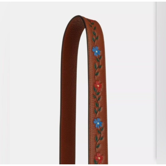 Coach leather bag strap with tooling - Picture 2 of 6